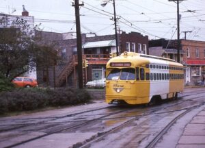 PAT | Port Authority of Allegheny County | Castle Shannon, Pennsylvania | PCC trolley car #1723 | route 35 | October 1978 | Harold Smith photograph | Morning Sun Books collection