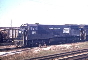 Penn Central Transportation Company | Crestline, Ohio | GE U30C #6548 diesel-electric locomotive | April 13, 1968 | Emery Gulash photograph