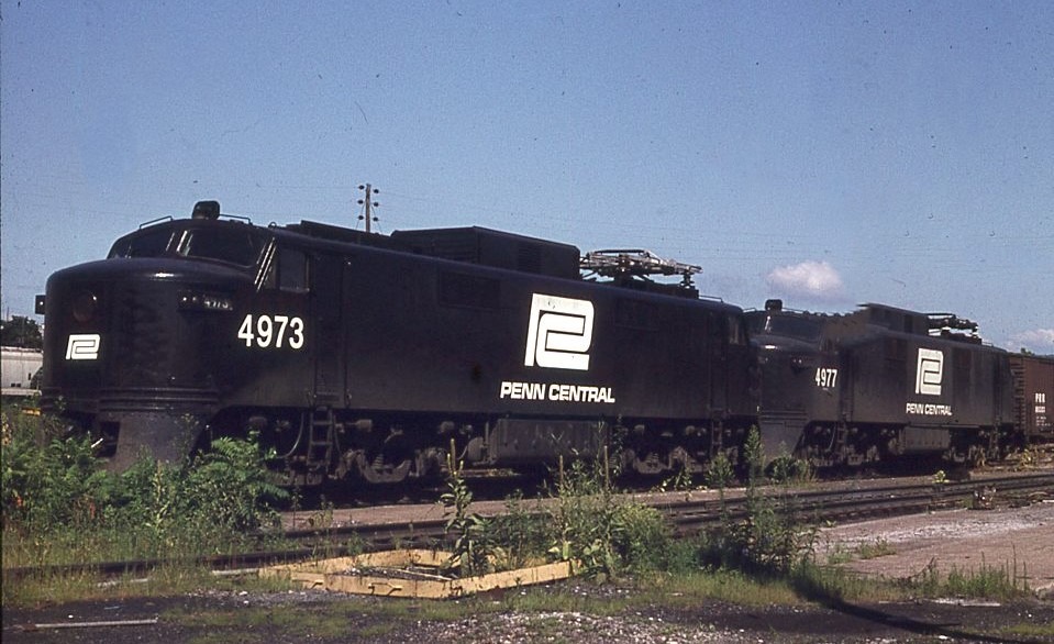 Penn Central Transportation Company | Harrisburg, Pennsylvania | Class GEE40 #4973 and 4977 electric motors | July 22,1975 |