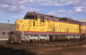 Union Pacific | Council Bluffs, Iowa | EMD SD24 #428 diesel-electric locomotive | September 21, 1974 | David H. Hamley photograph | Steve Timko Collection