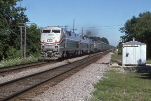 Amtrak | Duplainville, Wisconsin | GE Class P42-DC #20 + 1 diesel electric locomotives | Train 7 |July 31, 1997 | dick Flock photograph