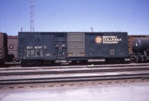 British Columbia Railway | Birmingham, Michigan | Box car BCIT-40747 Magnolia Herald | May 3, 1974 | Emery Gulash photograph | Steve Tomko collectionc