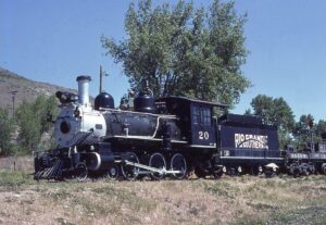 Rio Grande Southern | Golden, Colorado | Colorado Rail Museum | Alco Class T-19 4-6-0 #20 steam locomotive | May 30, 1977 | Dick Flock photograph