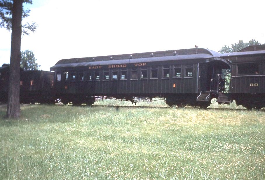 East Broad Top | Three Springs, Pennsylvania | Passenger Coach #8 | NRHS Passenger extra | June 6, 1948 | Bill Rugen photograph