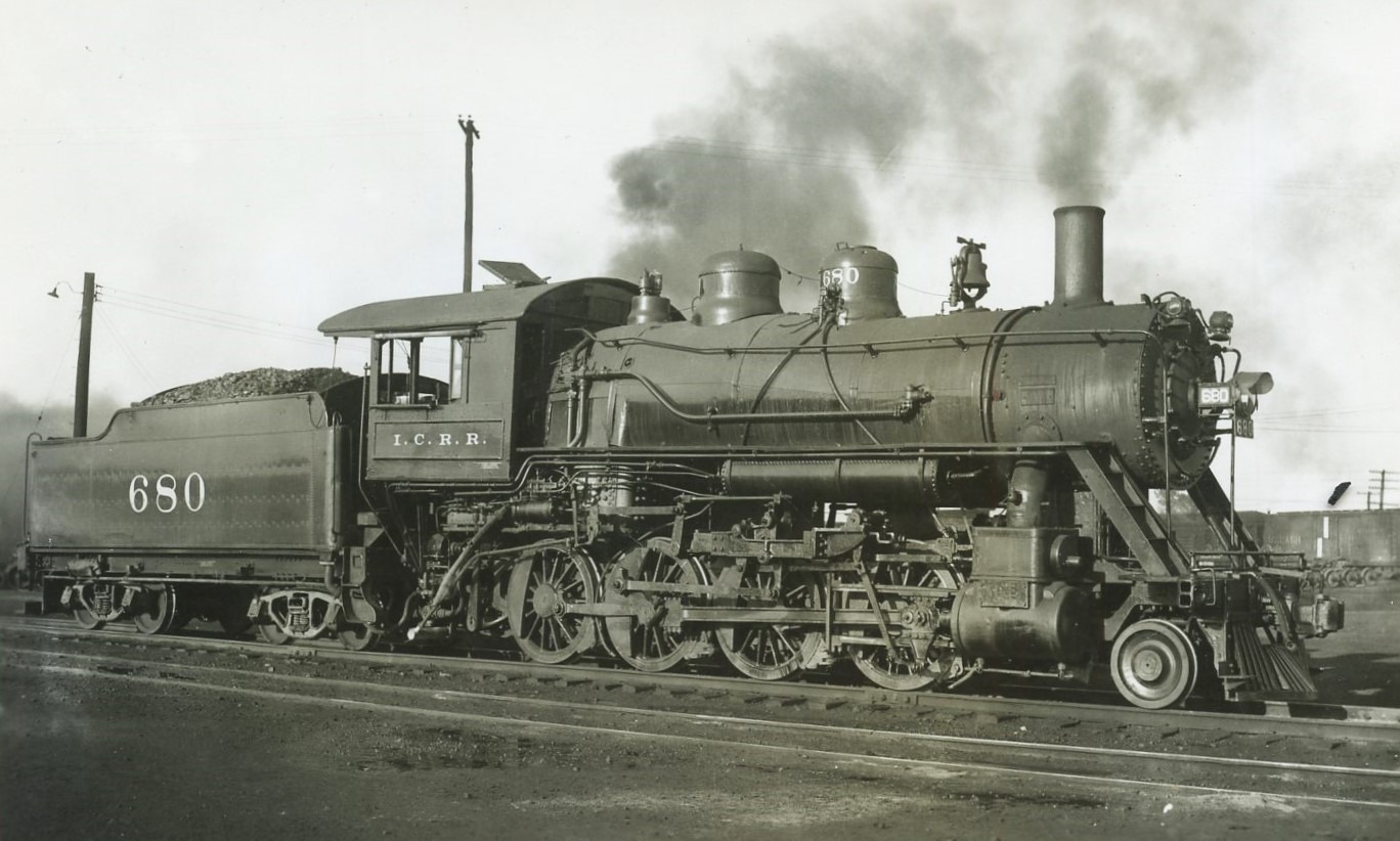 Illinois Central | Asylum, Mississippi | Class 2-8-0 #680 steam locomotive | September 1937 | C. W. Witbeck photograph | Elmer Kremkow Collection