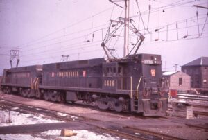 Pennsylvania Railroad | Alexandria, Virginia | GE Class E44 #4416 and 4437 motors | January 6, 1963 | Richard Wallin photograph | Richard Prince Collection