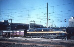 Pennsylvania Railroad | Philadelphia, Pennsylvania | Altoona works class GG1 #4882 electric motor | August 28, 1955 | John Dziobko, Jr. photograph