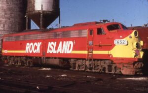 Rock Island | Blue Island, Illinois | EMD E8a #652 diesel-electric locomotive | March 1975 | Richard Wallin Photograph | Richard Prince collection