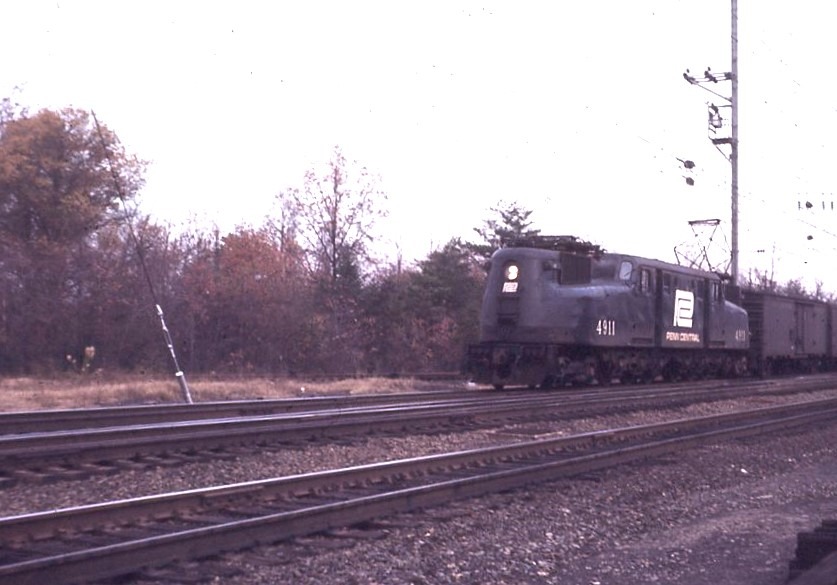 Penn Central Transportation Company | Fort Meade, Maryland | Altoona Works class GG1 #4911 electric motor | November 14, 1968 | Henry Bielstein photograph