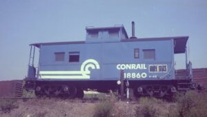 Conrail | Elizabethport, New Jersey | Class N4b caboose #18860 | September 18, 1976 | H.B. Olsen photograph