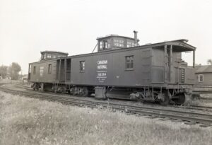Canadien National | Montreal, Quebec, Canada | Wood body caboose #56325 and #56354 | June 17, 1953 | R. L. Long photograph | West Jesey Chapter NRHS Collection