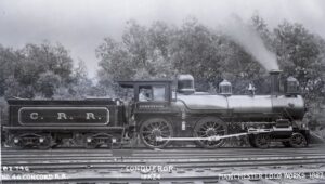 Concord Railroad | Manchester, New Hampshire | Class 4-4-0 “American” #46 CONQUEROR steam locomotive | 1887 | Manchester Locomotive Works photograph