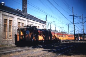 Illinois Central Gulf | South Chicago, Illinois | Electric MU #1201 and train | January 1979 | Gerald P. Landau photograph | Elmer Kremkow Collection