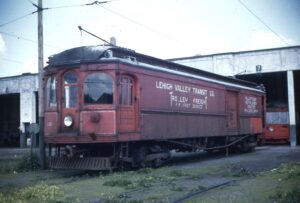 Lehigh Valley Transit | Allentown, Pennsylvania | Freight motor #C-16 | Fairview car barn | May 4, 1948 | Charles Houser, Sr. photograph