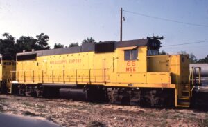 Mississippi Export | Moss Point, Mississippi | Class GP38-2 #66 diesel=electric locomotive | April 20, 1981 | Emery Gulash photograph | Morning Sun Books Collection