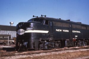 New York Central | Elkhart, Indiana | Alco FA-2 #1063 diesel electric locomotive | November 29, 1962 | Richard Wallin photograph | Morning Sun Books collection