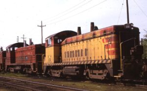 Pittsburgh and Shawmut | South Plainfield, New Jersey | on Lehigh Valley RR | EMD SW9 236 + LV 291 and 224 | May 1973 | Jack de Rosset photograph | Morning Sun Books collection