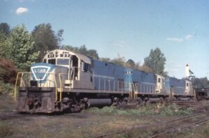 Lehigh and Hudson River Railway | Bethlehem, Pennsylvania | Alco C420’s #27 plus two diesel-locomotives | October 2, 1966 | Richard Wallin Photograph | Richard Prince Collection