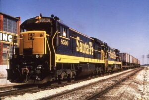 Atchison Topeka and Santa Fe Railway | Madison, Iowa | GE U33C #8500 diesel-electric locomotive | TV Train | September 1969 | Richard Wallin Photograph | Richard Prince Collection