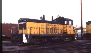 Chicago and Northwestern | Council Bluffs, Iowa | EMD NW2 #1013 diesel-electric locomotive | September 9, 1984 | Dick Flock photograph