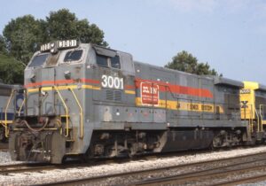 CSX Transportation | Augusta, Georgia | GE BQ23-7 #3001 diesel-electric locomotive | ex SDCL/FL | August 18, 1992 | Dick Flock photograph