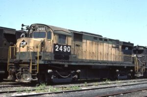 Conrail | Cleveland, Ohio | Alco C424 #2490 diesel-electric locomotive | ex Reading Company #5201 | June 26, 1977 | David H. Hamley photograph | Morning Sun Books collection