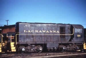 Delaware Lackawanna and Western Railroad | Scranton, Pennsylvania | Alco class HH600 #321 diesel-electric locomotive | April 23, 1961 | Richard Wallin photograph | Charles Anderson collection