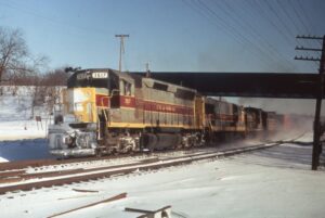 Erie Lackawanna | Kent. Ohio | EMD SD45 3617 + 3 diesel-electric locomotives | February 3, 1971 | Richard Wallin photograph | Richard Prince Collectionaph