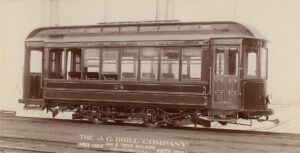 Peekskill Power and Railway Company | Philadelphia, Pennsylvania | Birney streetcar #26 | 1909 | J.G. Brill and Company photograph | NJCNRHS Collection
