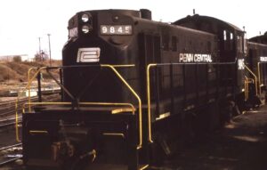 Penn Central Transportation Company | Phillipsburg, New Jersey | Alco T6 #9845 diesel electric locomotive | 1970 | Gerald H Landau photograph | Elmer Kremkow collection