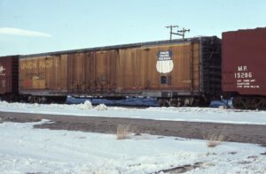 Union Pacific Railroad | Pocatello, Idaho | Express Reefer Box car #915370 | January 31, 1993 | Dick Flock photograph
