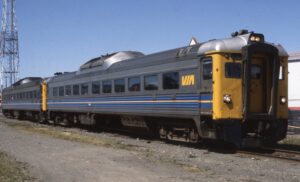 Via Rail | Nanaimo, British Columbia, Canada | Budd RDC-1 #6135 + 1 passenger cars | “Malahat” Passenger Train | July 7, 1993 | Dick Flock photograph