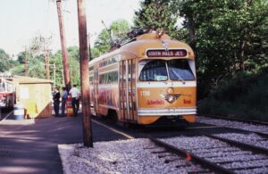 Port Authority of Allegheny County | PAT | former Pittsburgh Railways | Castle Shannon, Pennsylvania | PCC Streetcar #1736 | May 24, 1983 | Harold Smith photograph | Morning Sun Books collection