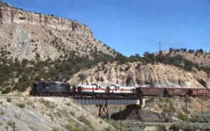 Utah Railway | Helper, Utah | Alco RSD12 #600, RSD4 #305, RSD5 #306 diesel-electric locomotives | August 29, 1978 |Tom Nemeth photograph | Morning Sun Books collection