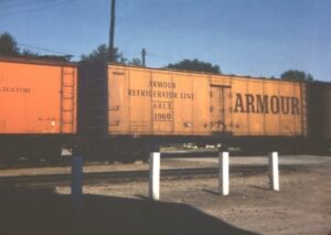 Armour Refrigeration Line | Lawrence. Kansas | Reefer box car #1960 | September 1952 | Don Ball, Jr. photographic collection | Morning Sun Books collection
