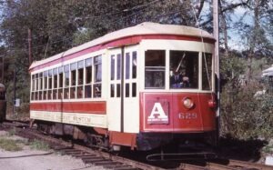 Third Avenue Railways | BERA | Shore Line Trolley Museum | East Haven, Connecticut | Streetcar #629 | September 1972 | William Rosenberg photograph | Morning Sun Books collection