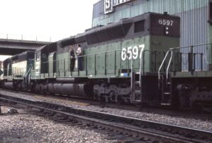 Burlington Northern | Colorado Springs, Colorado | EMD SDP45 #6597 diesel-electric locomotive | April 11, 1995 | Dick Flock Photograph