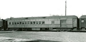 Central Railroad of New Jersey | Allentown, Pennsylvania | Combine coach #303 | Train 1102 | April 29, 1967 | John Scharle photograph | Warren Crater, Friends of the New Jersey Transportation Museum collection