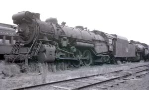 Central Railroad of New Jersey | Elizabethport, New Jersey | Class G-4s 4-6-2 #813 Baldwin steam locomotive | March 13, 1954 | R.L. Long photograph | West Jersey Chapter, NRHS Collection