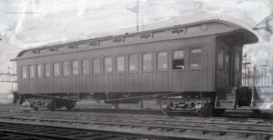 Central Railroad of New Jersey | Jersey City, New Jersey | Open platform wooden passenger coach #1015 | 1910 | Warren Crater, Friends of the NJ Transportation Museum collection