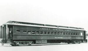 Central Railroad of New Jersey | Jersey City, New Jersey | Subscription passenger car The Suburban # 1177 | June 1953 | Warren Crater, Friends of the New Jersey Transportation Museum collection