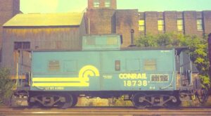 Conrail | Elizabethport, New Jersey | Nr class Caboose #18738 | October 27, 1979 | H.B. Olsen photograph