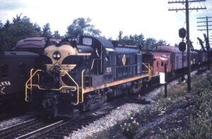 Erie Lackawanna | Tobyhanna, Pennsylvania | Alco RS3 924 diesel-electric locomotive | Service Train | July 15, 1962 | Hawk Mountain Chapter, NRHS photograph | Richard Prince Collection