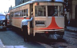 Lehigh Valley Transit | Allentown, Pennsylvania | Cincinatti Car 1027 | Liberty Bell Line | July 12, 1949 | Charlie Houser, Sr. photograph