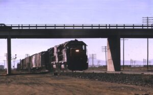 Southern Pacific Lines | Tuscon, Arizona | EMD SD45 #9088 + 1 diesel-electric locomotives | April 1974 | unknown photographer | Morning Sun Books collection