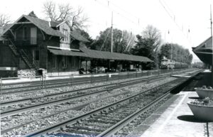Amtrak | ex Pennsylvania Railroad | Haverford, Pennsylvania | GE P42 diesel electric locomotive | Train #645 | Passenger station | May 3, 2000 | Will Coxey photograph