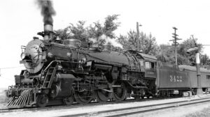 Atchison Topeka and Sante Fe Railway | Chillicothe, Illinois | Class 4-6-2 #3422 steam locomotive | June 14, 1940 | West Jersey Chapter NRHS Collection