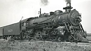 Atchison Topeka and Sante Fe Railway | Chillicothe, Illinois | Class 4-6-2 #3429 steam locomotive | October 9, 1940 | West Jersey Chapter, NRHS Collection