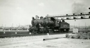 Atchison Topeka and Sante Fe Railway | Los Angeles, California | Class 0-8-0 #574 steam locomotive | April 1940 | West Jersey Chapter NRHS Collection