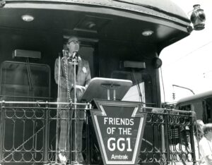 Amtrak | Pennsylvania Railroad | Washington, D.C. | Business car #120 | GG1 4935 Dedication ceremony with Paul Reistrup ATK President | Homer Hill photograph